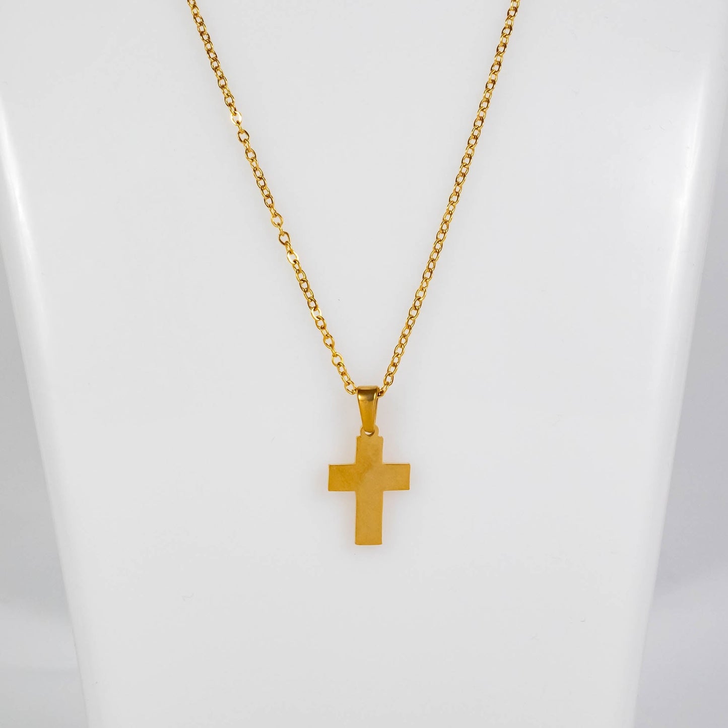 Wholesale 10Pcs 18mm Gold Cross Gothic Steel Pendant Chain Necklace