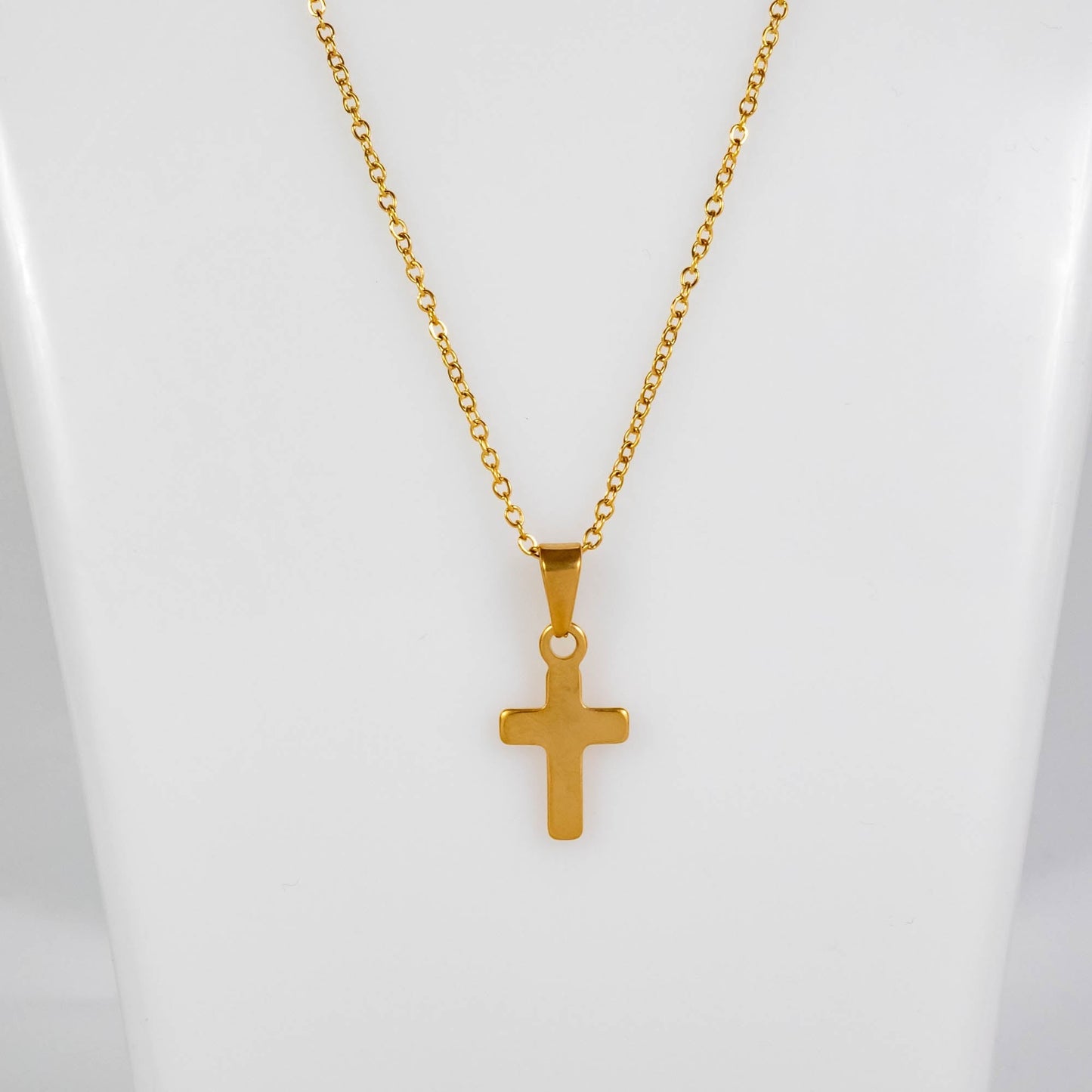 Wholesale 10Pcs 21mm Gold Cross Gothic Steel Pendant Chain Necklace