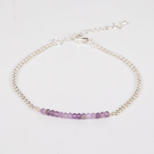 Wholesale 10Pcs Amethyst Bead Bracelet & Anklet, Stainless Steel Rolo Chain