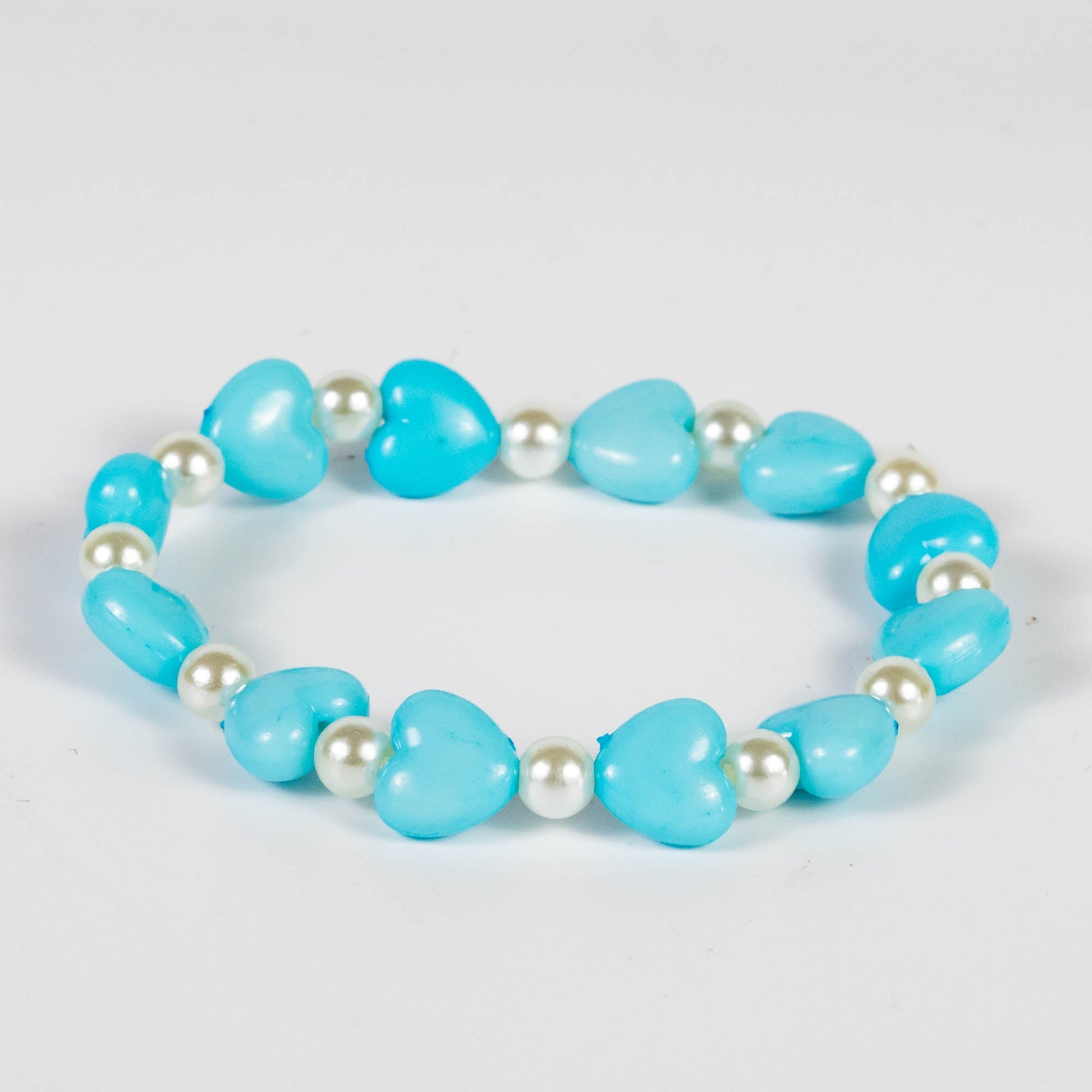 Wholesale 10Pcs Hearts Shaped Acrylic Pearls Bracelet, Mixed Colour