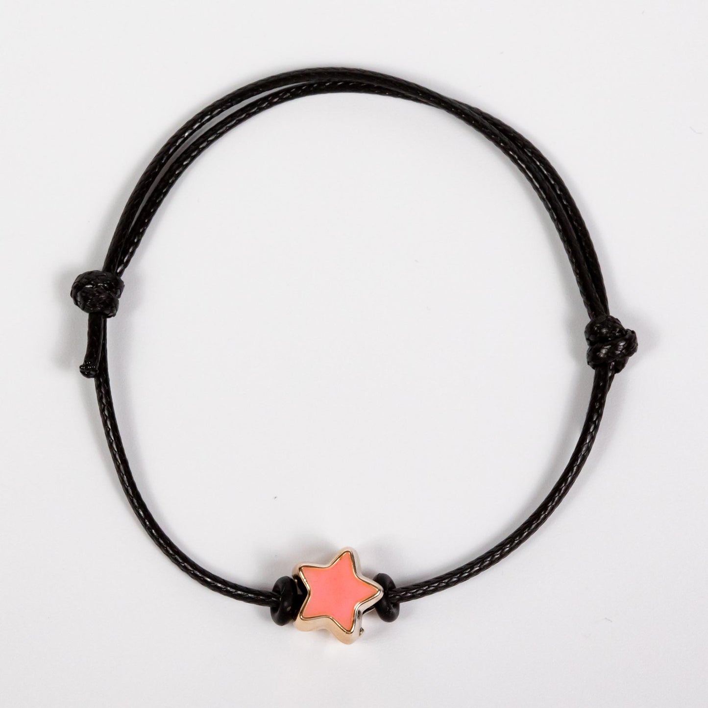 Wholesale 10Pcs Star Acrylic Charm Bracelet, Black Cord - Mixed Colour