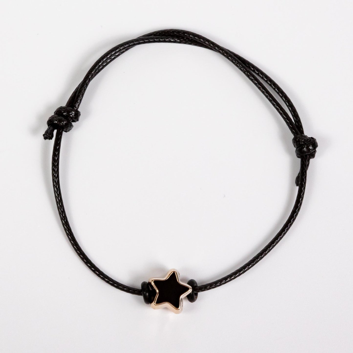 Wholesale 10Pcs Star Acrylic Charm Bracelet, Black Cord - Mixed Colour