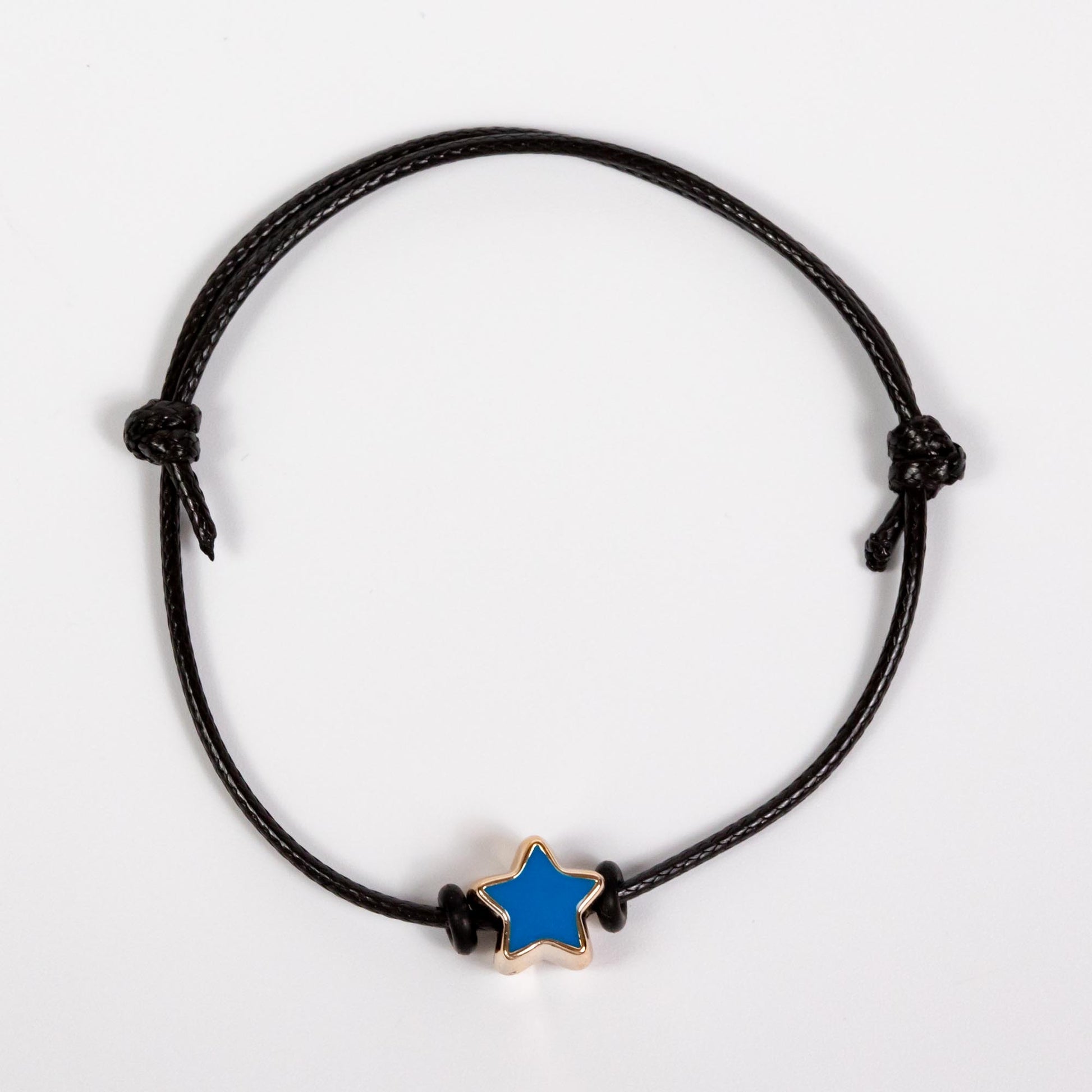 Wholesale 10Pcs Star Acrylic Charm Bracelet, Black Cord - Mixed Colour