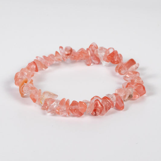 Wholesale 10Pcs Cherry Quartz Gemstone Bracelet, Bead Stretch Chip