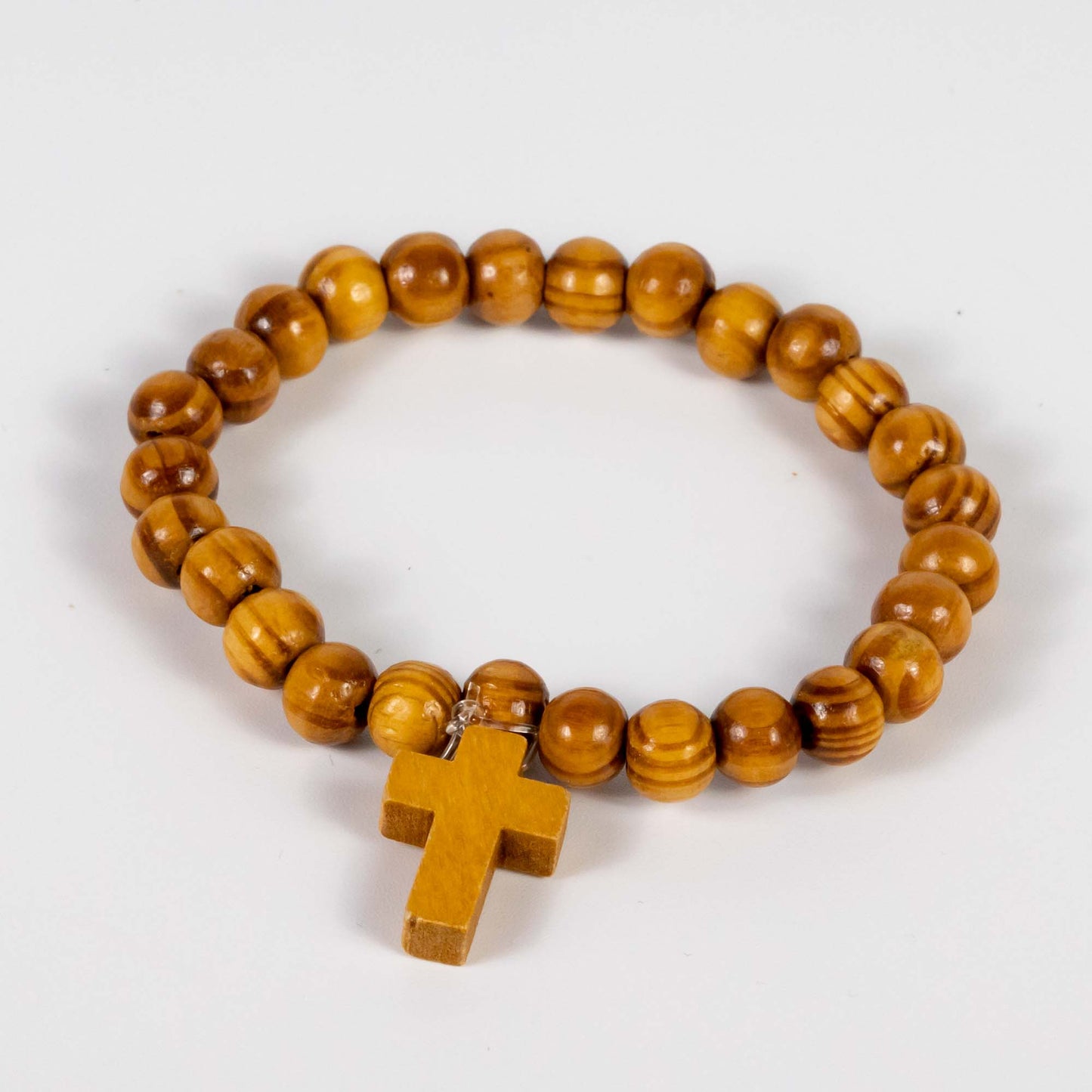 Wholesale 10Pcs Cross Charm Pendant With Wood Beads Spiritual Bracelet