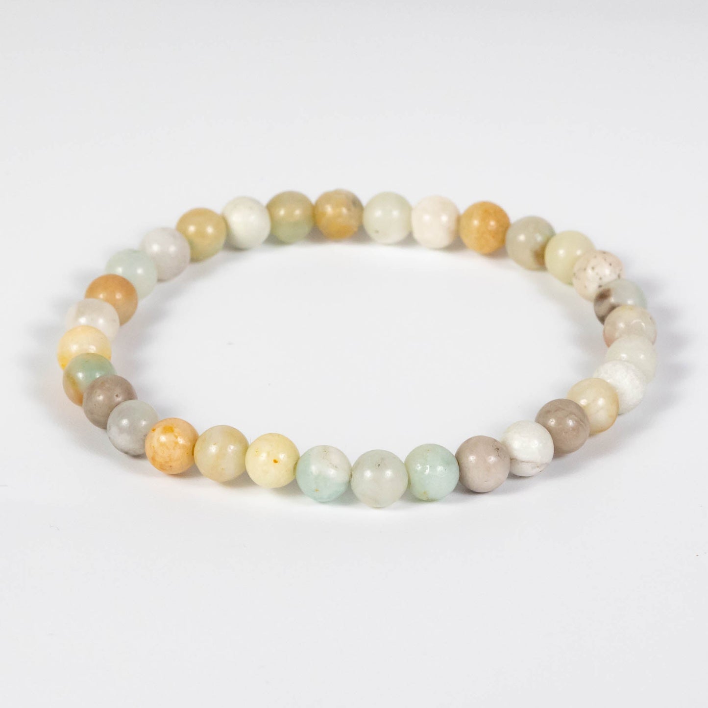 Wholesale 10Pcs Flower Amazonite 6mm Round Bead Stretch Gemstone Bracelets