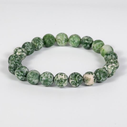 Wholesale 10Pcs Green Spot Jasper 10mm Round Bead Gemstone Bracelet