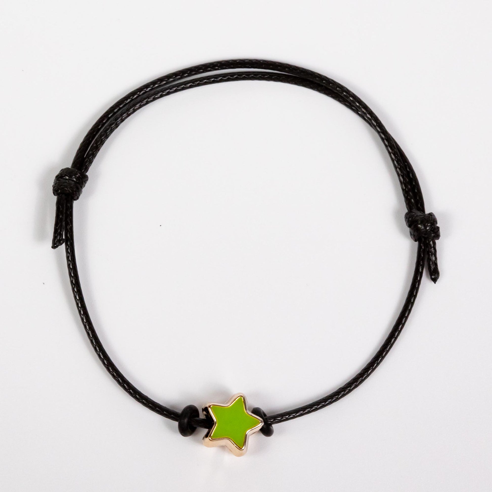 Wholesale 10Pcs Star Acrylic Charm Bracelet, Black Cord - Mixed Colour