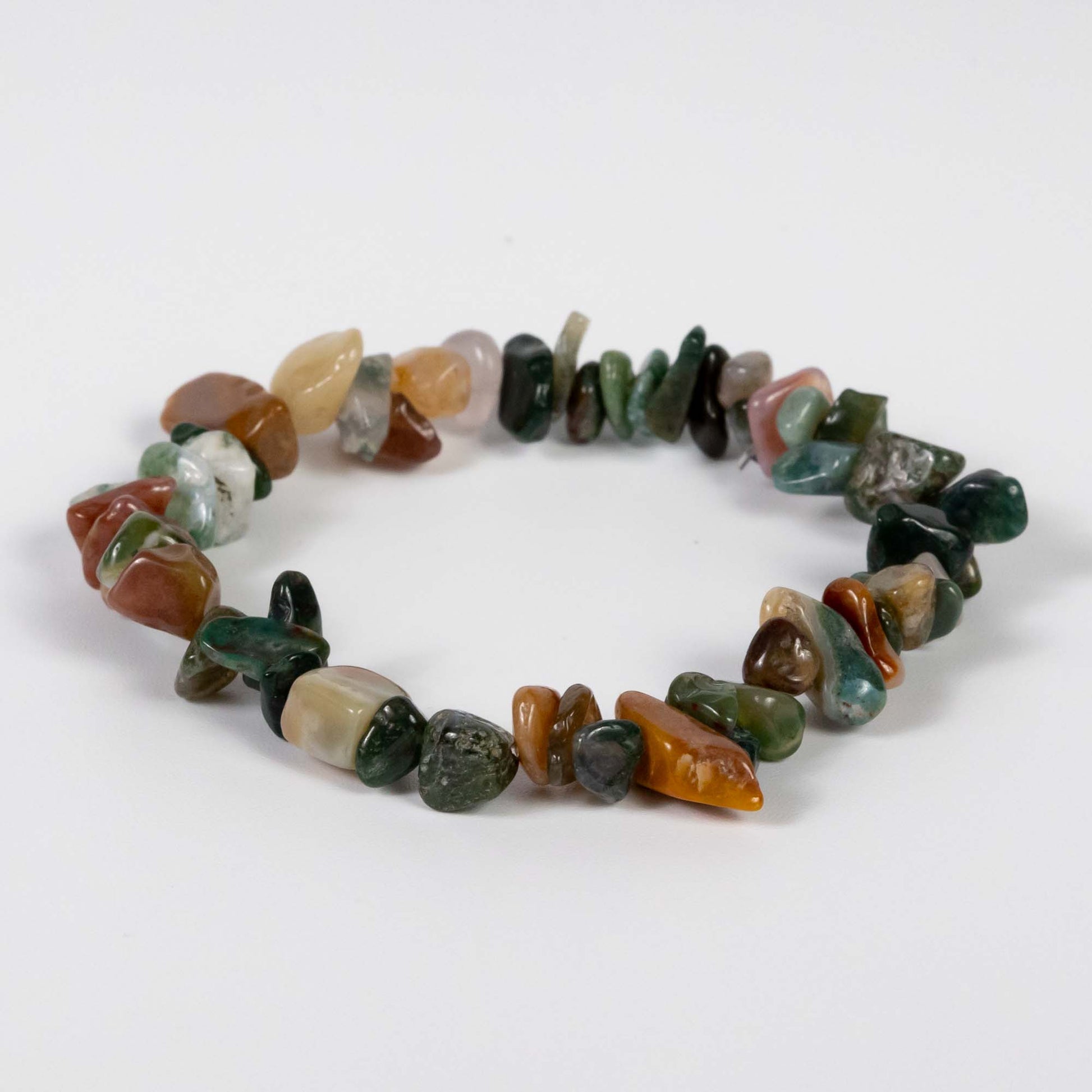 Wholesale 10Pcs Indian Agate Gemstone Bracelet, Bead Stretch Chip