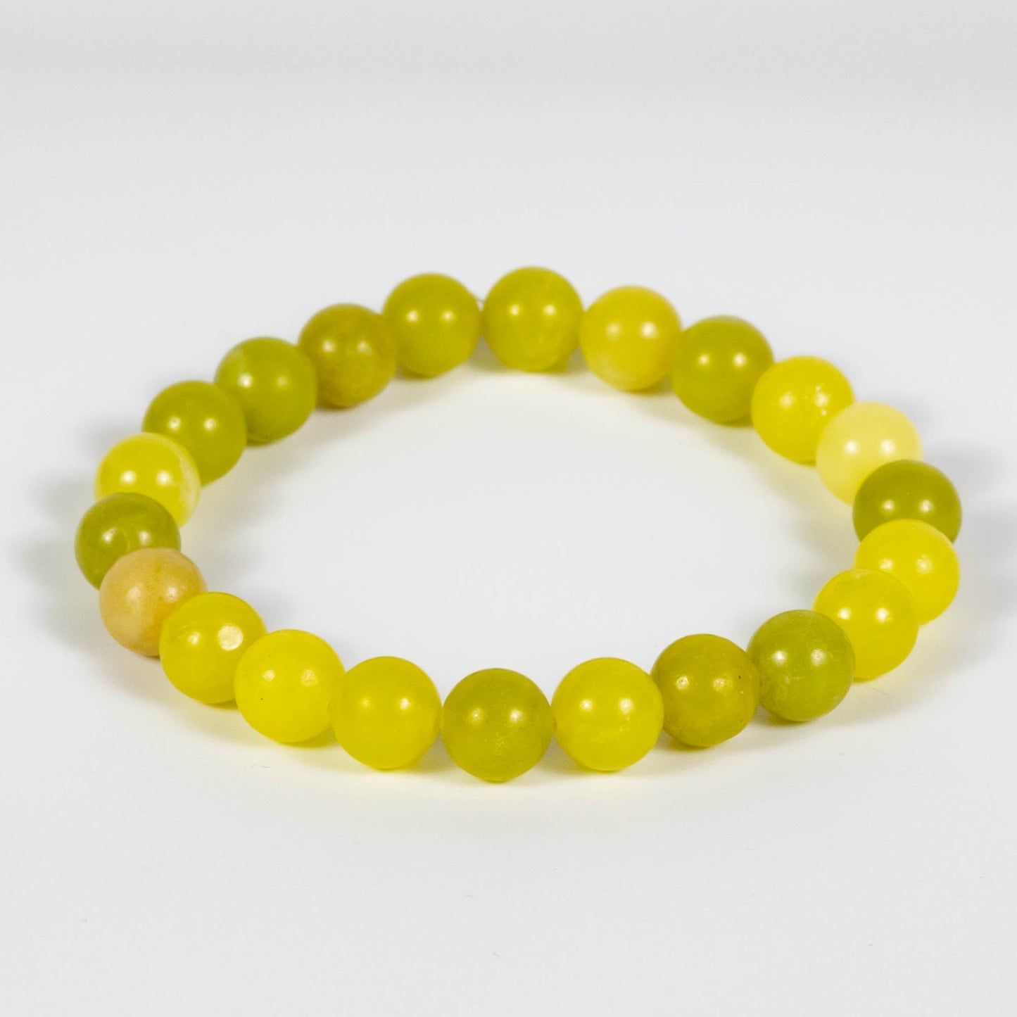 Wholesale 10Pcs Lemon Quartz 8mm Round Bead Stretch Gemstone Bracelets