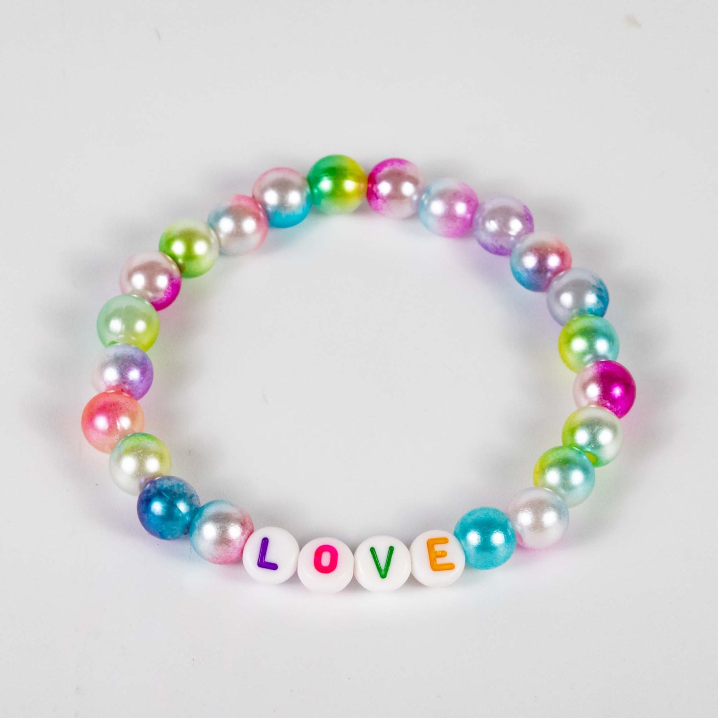 Wholesale 10Pcs Love Charm Pendant Bracelets With Acrylic Beads, Mixed Colour