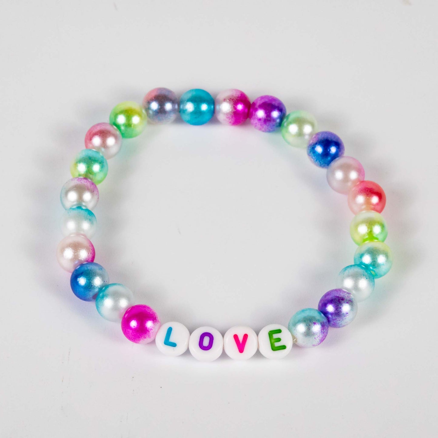 Wholesale 10Pcs Love Charm Pendant Bracelets With Acrylic Beads, Mixed Colour