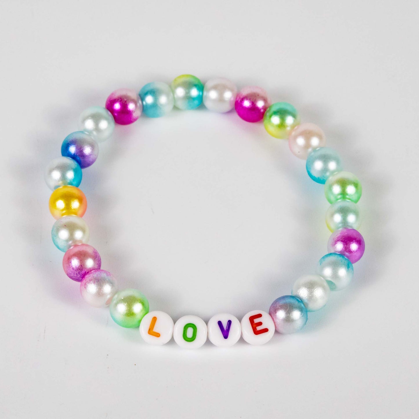 Wholesale 10Pcs Love Charm Pendant Bracelets With Acrylic Beads, Mixed Colour