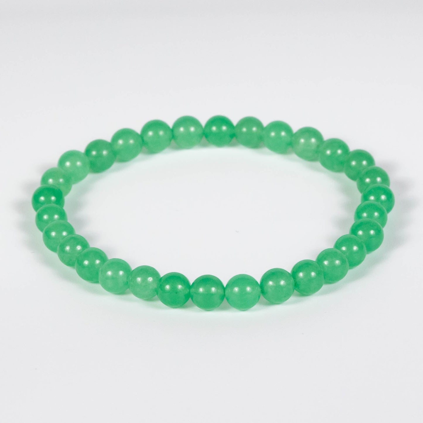 Wholesale 10Pcs Malaysia Jade 6mm Round Bead Stretch Gemstone Bracelets