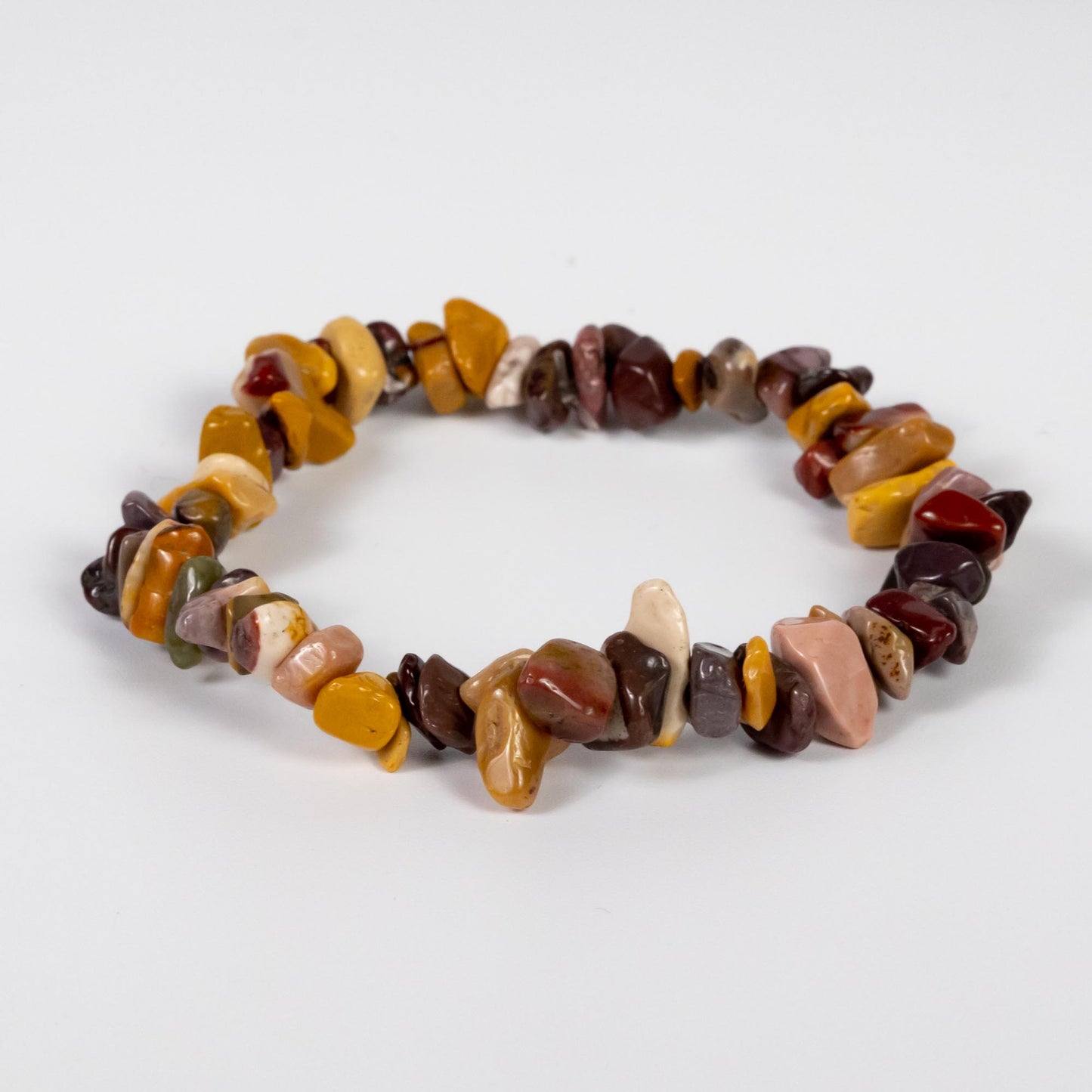 Wholesale 10Pcs Mookaite Gemstone Bracelet, Beaded Stretch Chip Stone