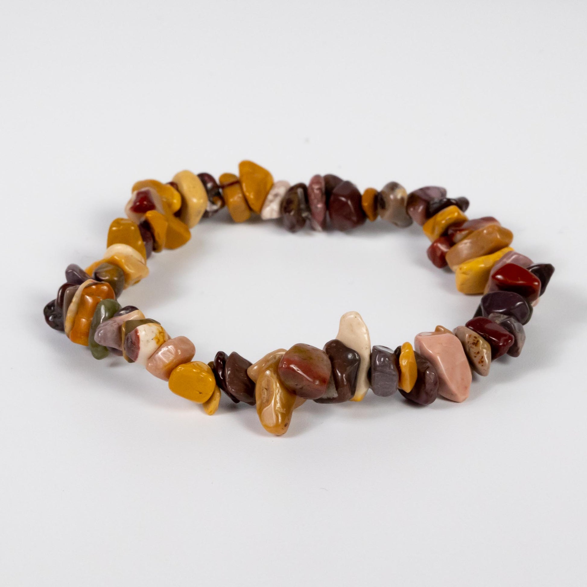 Wholesale 10Pcs Mookaite Gemstone Bracelet, Beaded Stretch Chip Stone