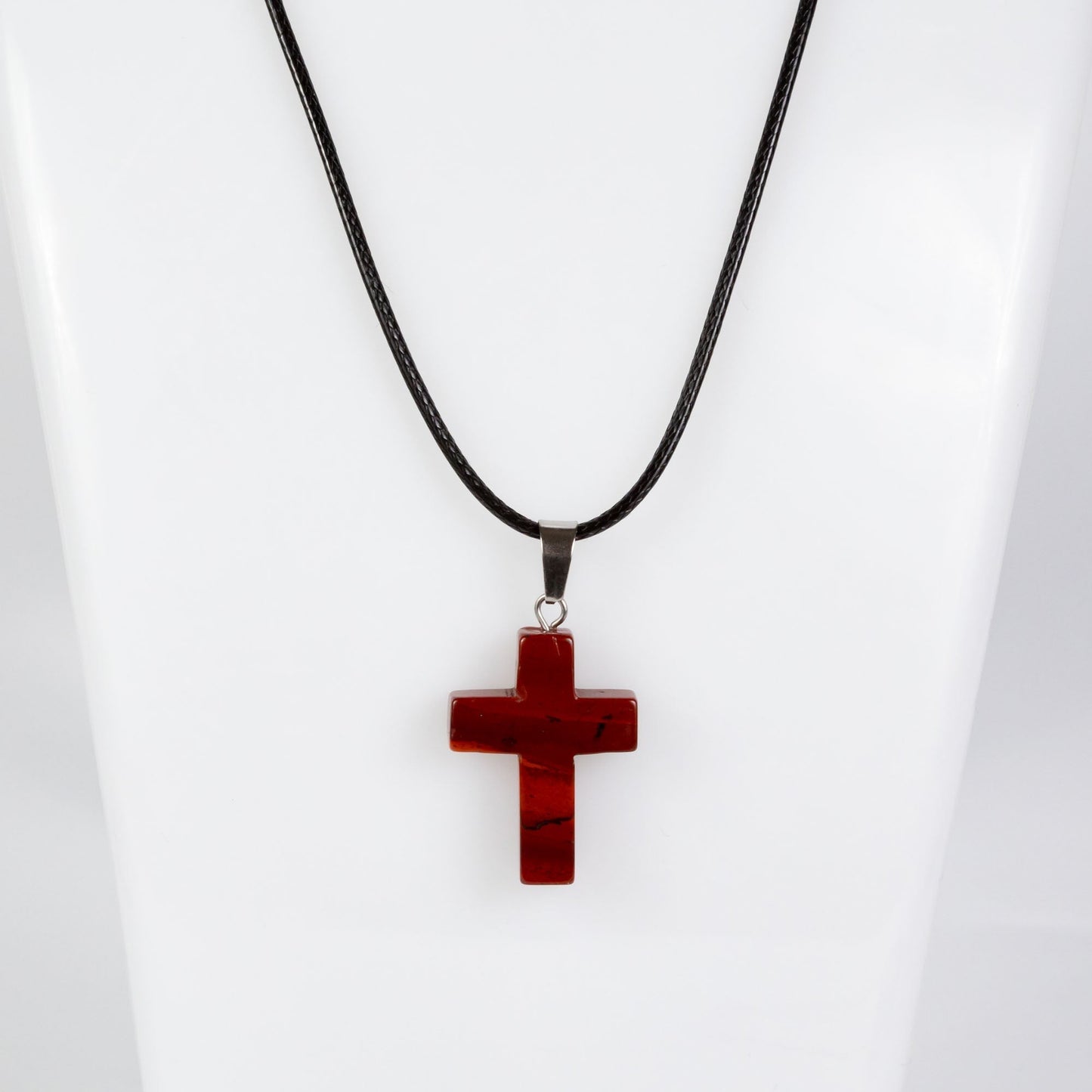 Wholesale 10Pcs Mahogany Obsidian Gemstone Cross Pendant Necklaces