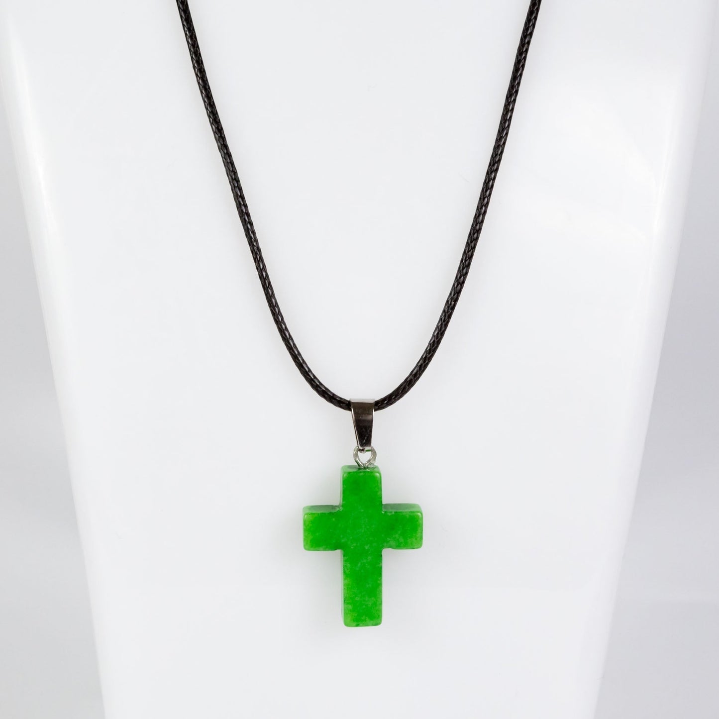 Wholesale 10Pcs Malaysia Jade Gemstone Cross PendantCord Necklaces