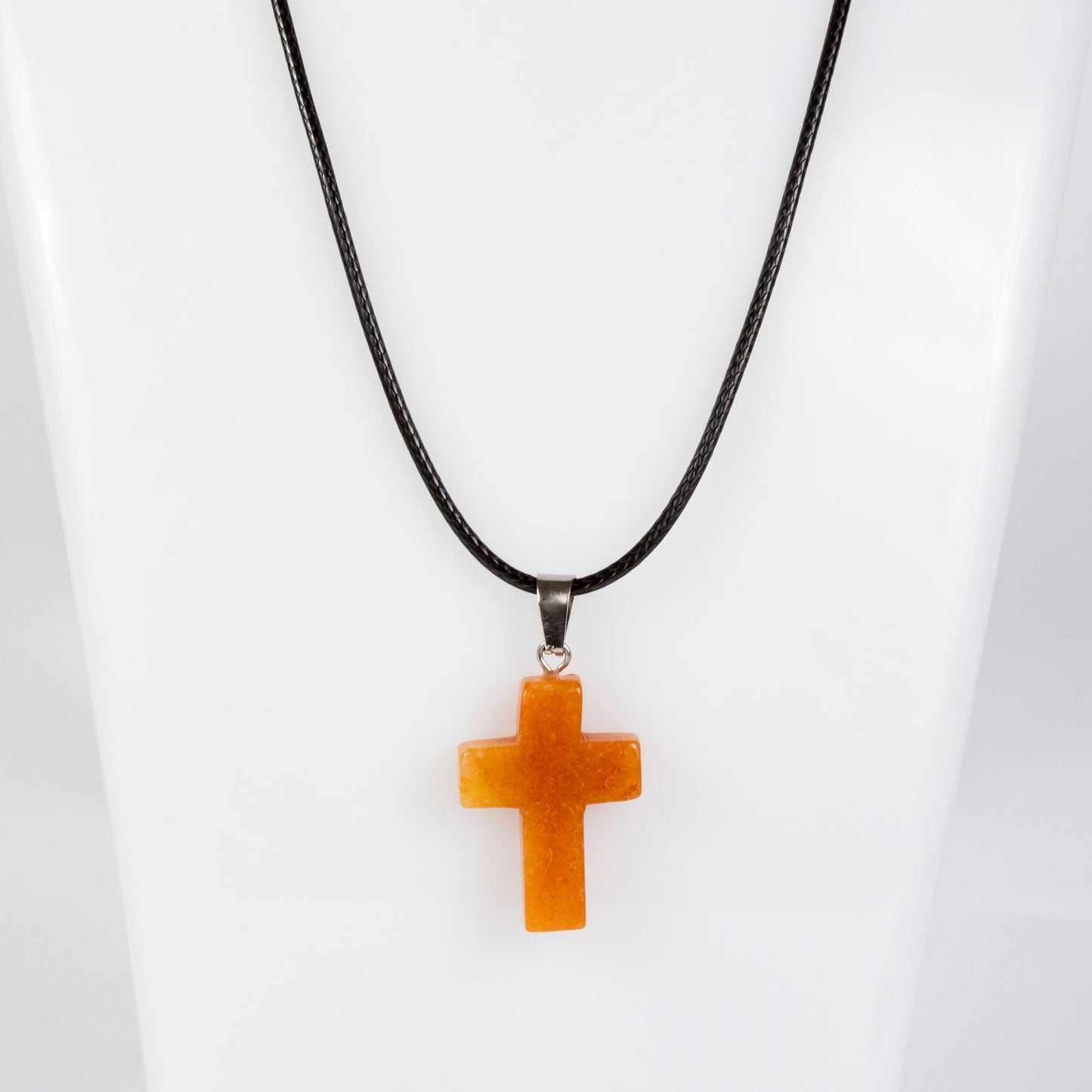 Wholesale 10Pcs White Agate Gemstone Cross Pendant Cord Necklaces