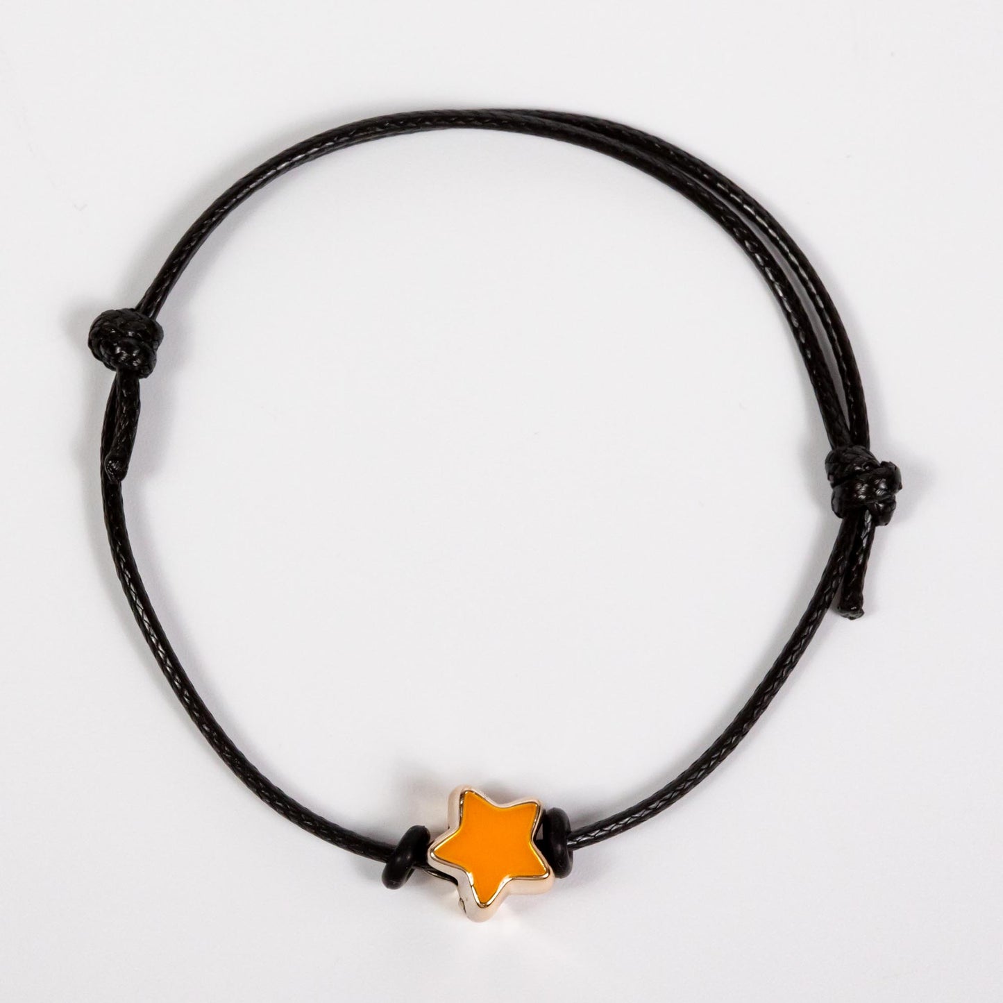 Wholesale 10Pcs Star Acrylic Charm Bracelet, Black Cord - Mixed Colour