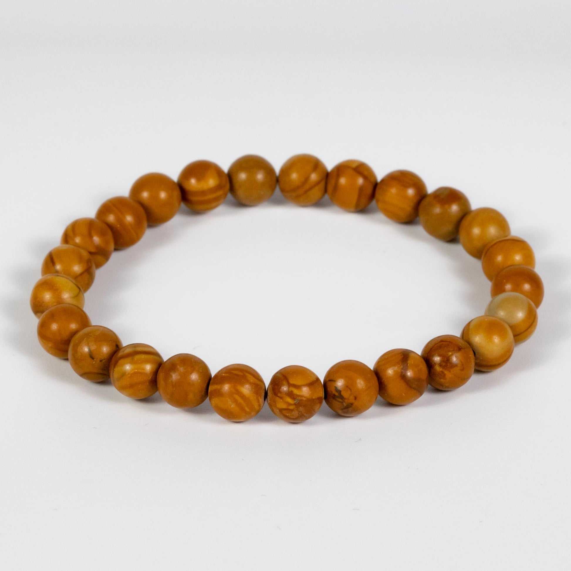 Wholesale 10Pcs Picture Jasper 8mm Round Bead Stretch Gemstone Bracelets