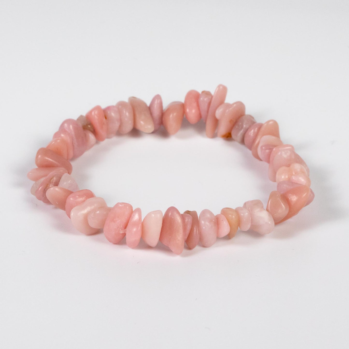 Wholesale 10Pcs Pink Opal Gemstone Bracelet, Beaded Stretch Chip Stone