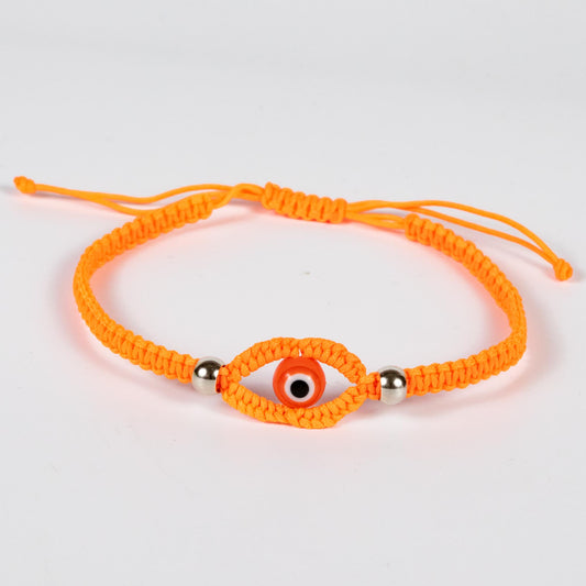 Wholesale 10Pcs Orange Evil Eye Glass Lampwork Cord Anklet & Bracelet