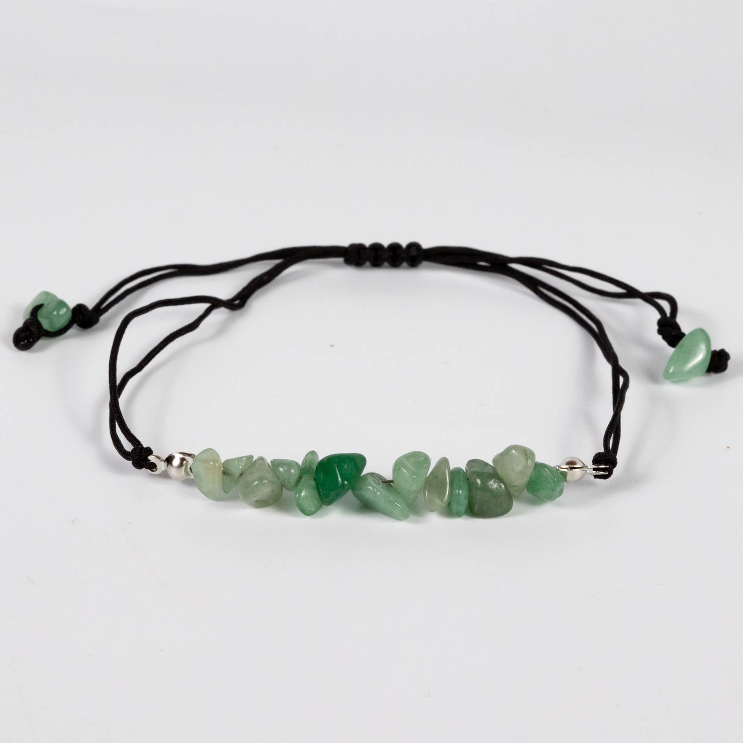 Wholesale 10Pcs Green Aventurine Chip Gemstone Black Cord Anklet & Bracelets