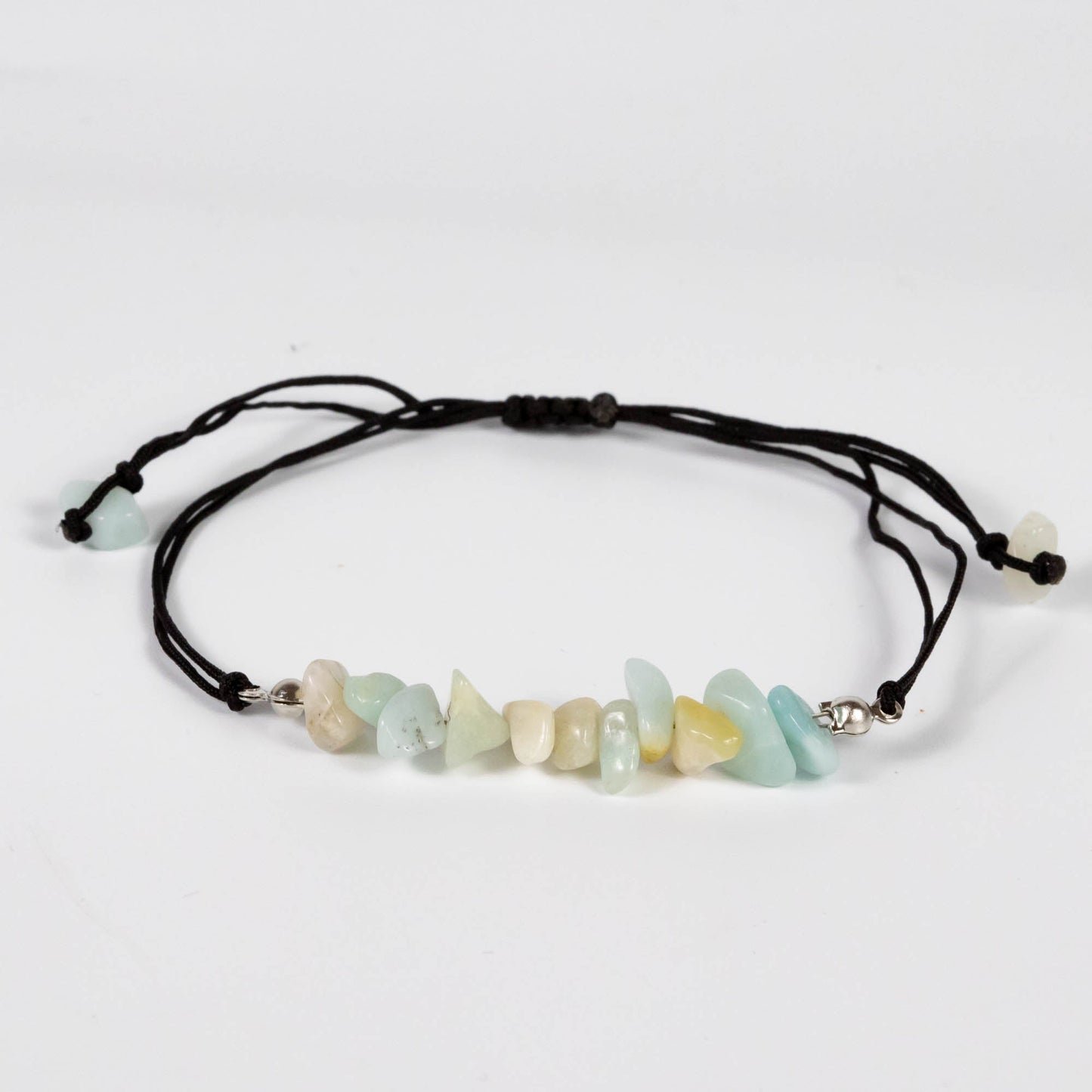 Wholesale 10Pcs Amazonite Chip Gemstone Black Cord Anklet & Bracelets