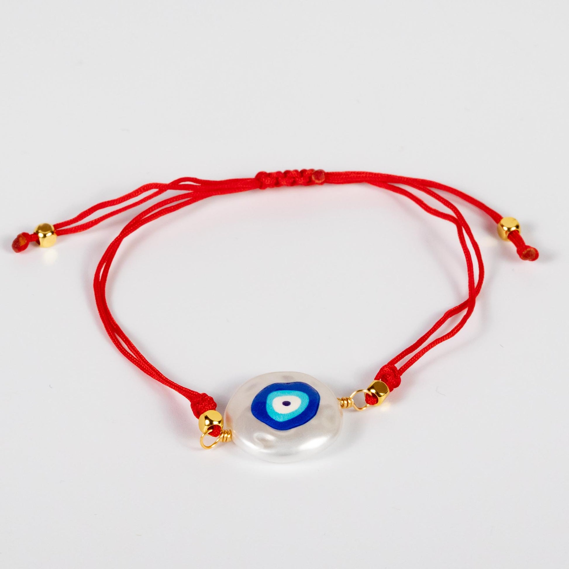 Wholesale 10Pcs Evil Eye Acrylic Pearl Charm, Red Cord Spiritual Anklet & Bracelet