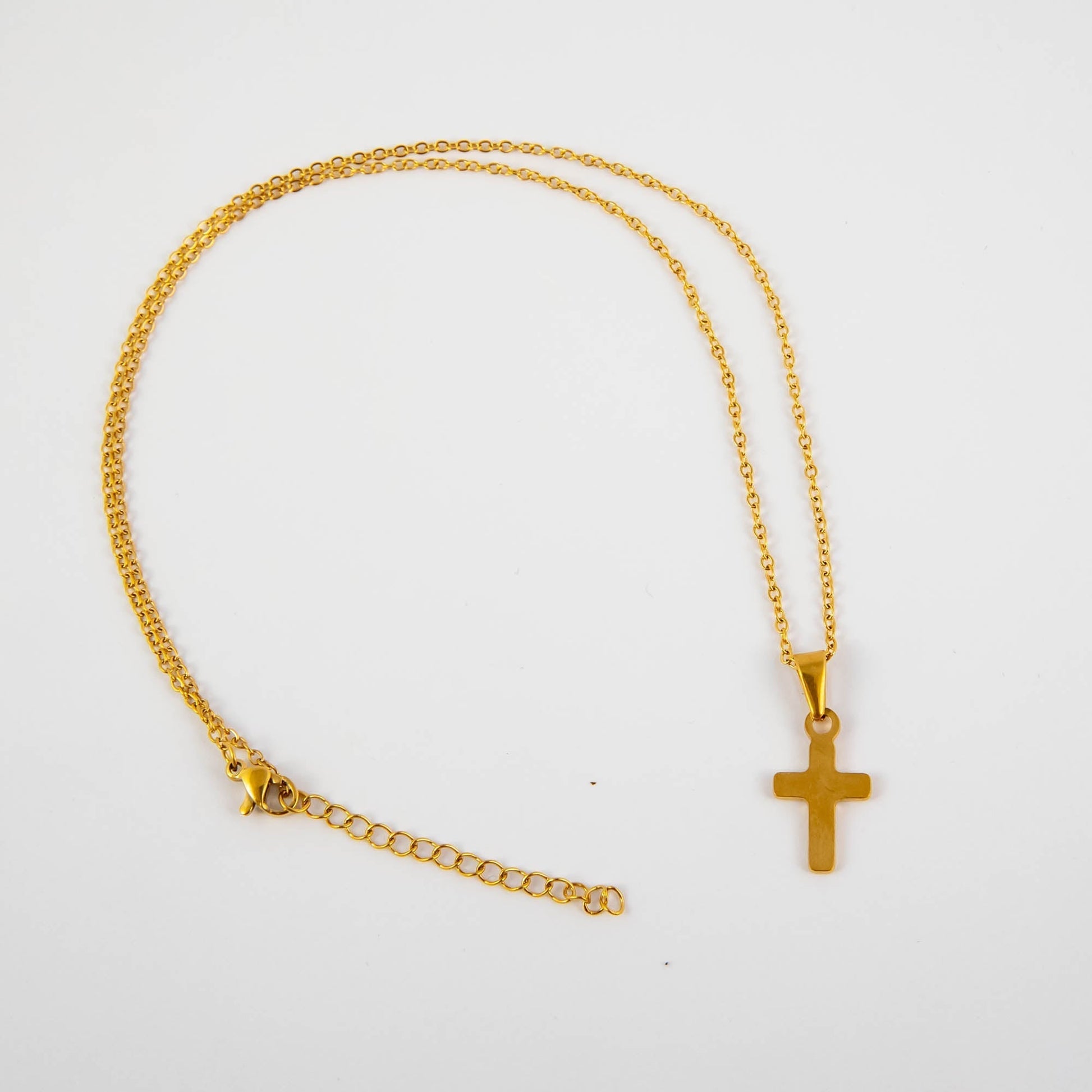 Wholesale 10Pcs 21mm Gold Cross Gothic Steel Pendant Chain Necklace