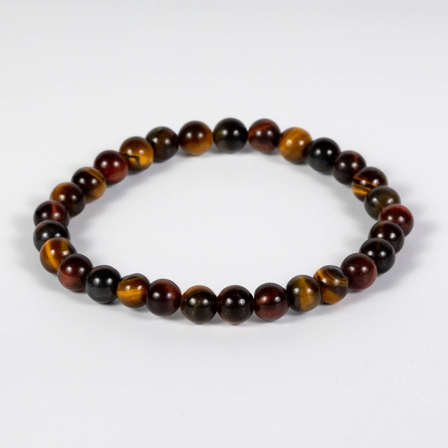 Wholesale 10Pcs Rainbow Tiger Eye 6mm Round Bead Stretch Gemstone Bracelets