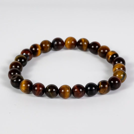 Wholesale 10Pcs Rainbow Tiger Eye 8mm Round Bead Stretch Gemstone Bracelets