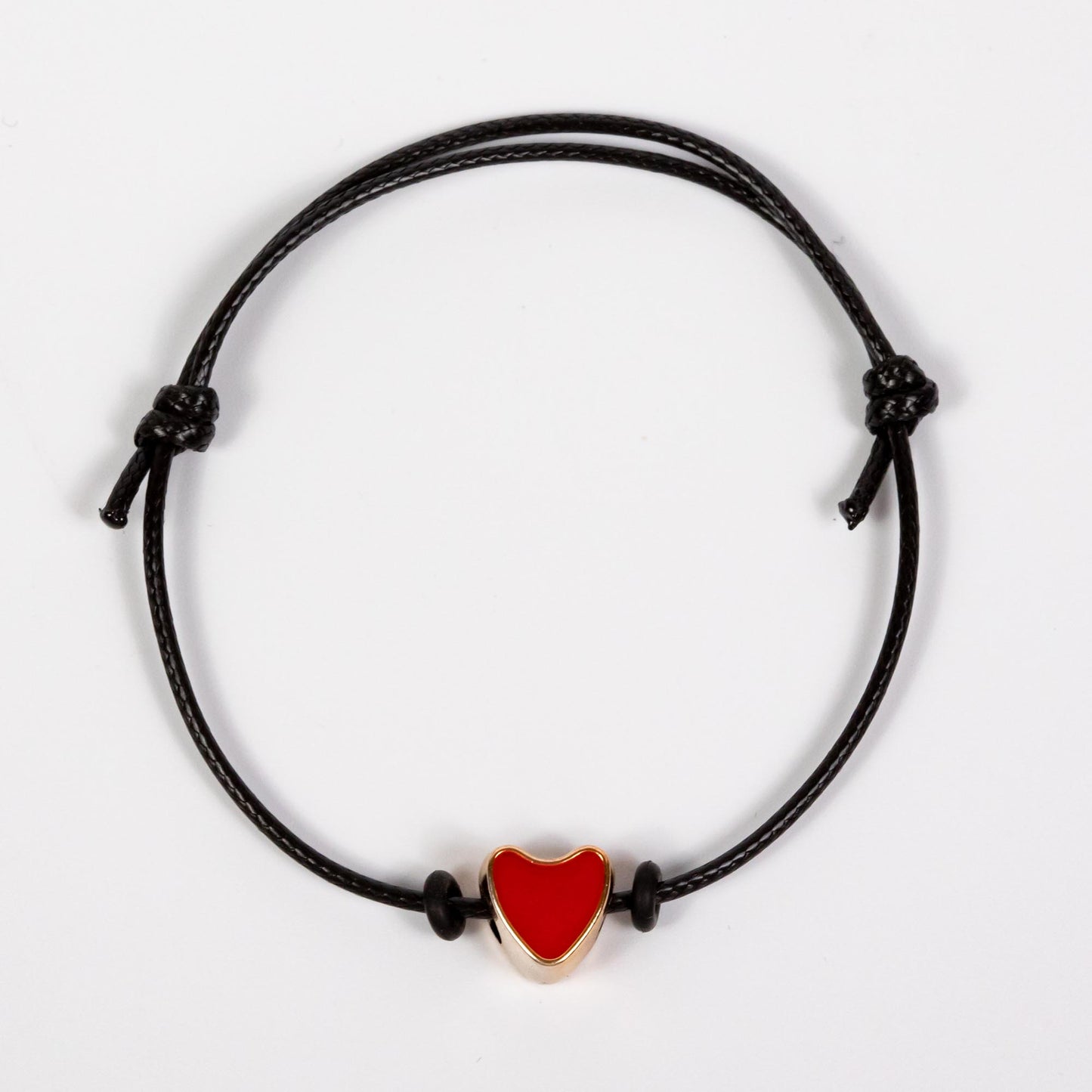 Wholesale 10Pcs Heart Acrylic Charm Bracelet, Black Cord - Mixed Colour