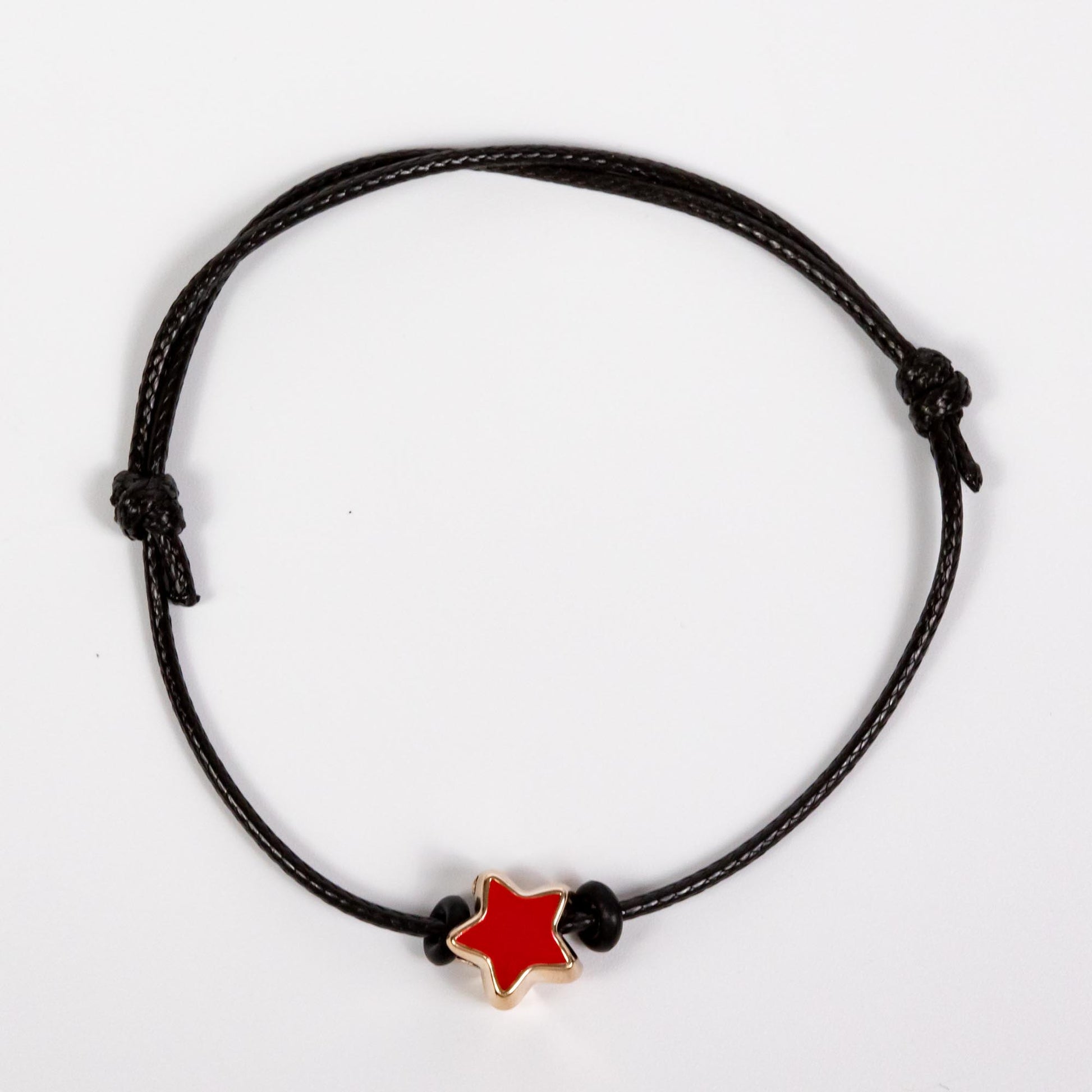 Wholesale 10Pcs Star Acrylic Charm Bracelet, Black Cord - Mixed Colour