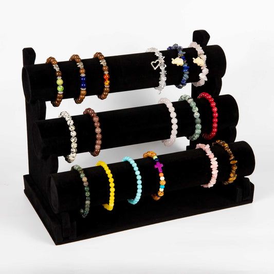 Wholesale Anklet & Bracelet Black Velvet 3 Tier Stand