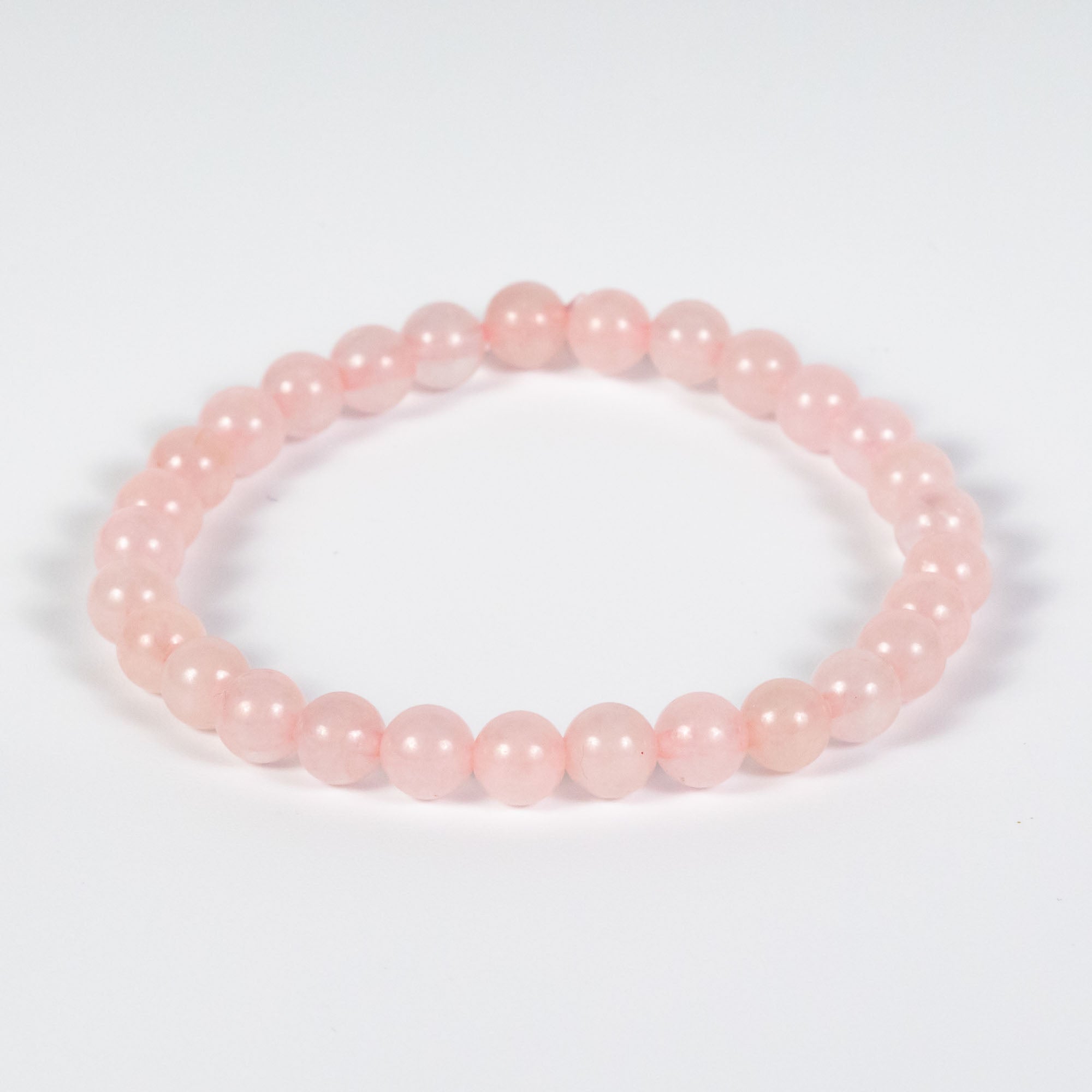 Wholesale 10Pcs Rose Quartz 6mm Round Bead Stretch Gemstone Bracelets