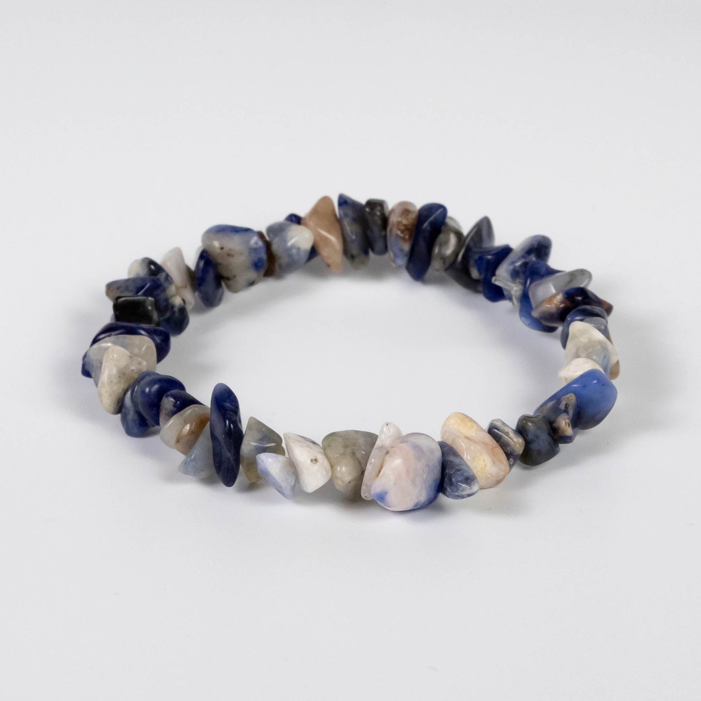 Wholesale 10Pcs Sodalite Gemstone Bracelet, Beaded Stretch Chip Stone