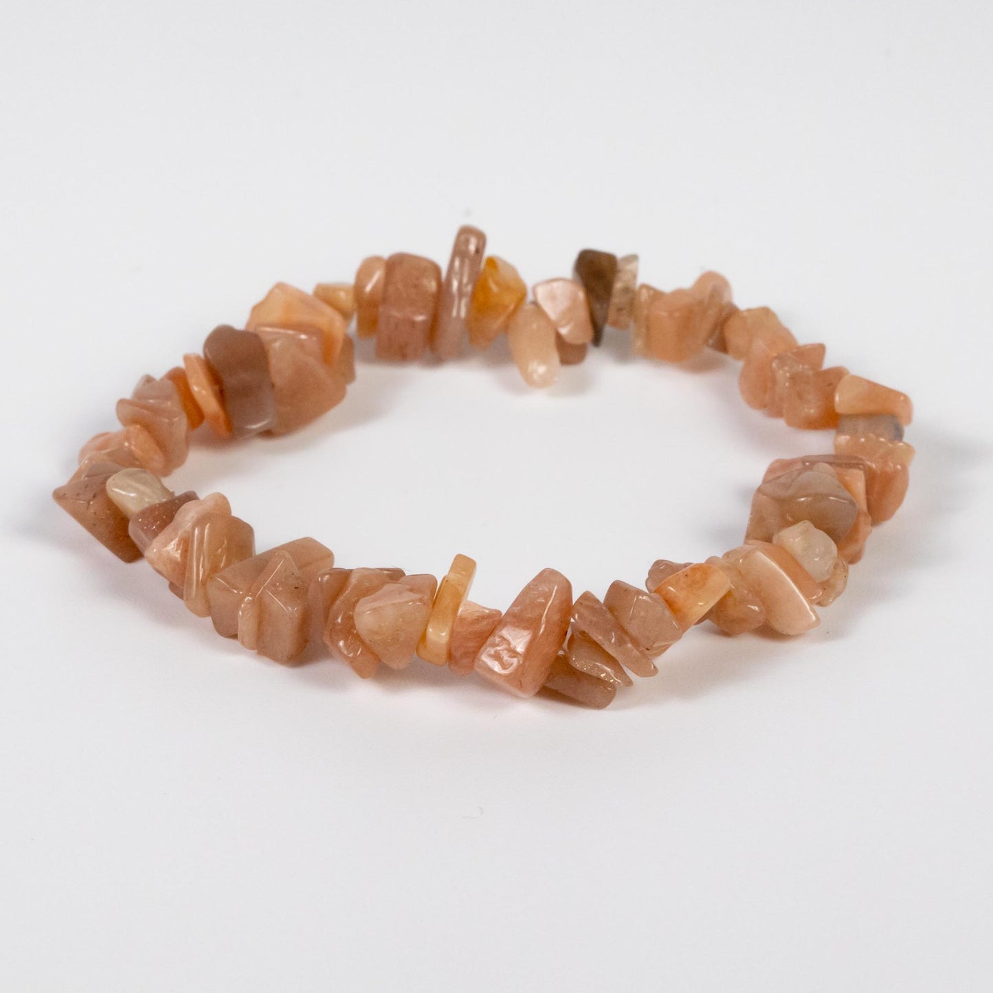 Wholesale 10Pcs Sunstone Gemstone Bracelet, Beaded Stretch Chip Stone