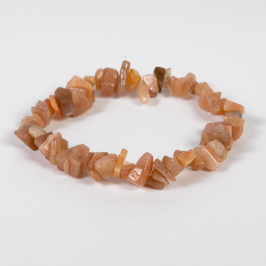 Wholesale 10Pcs Sunstone Gemstone Bracelet, Beaded Stretch Chip Stone