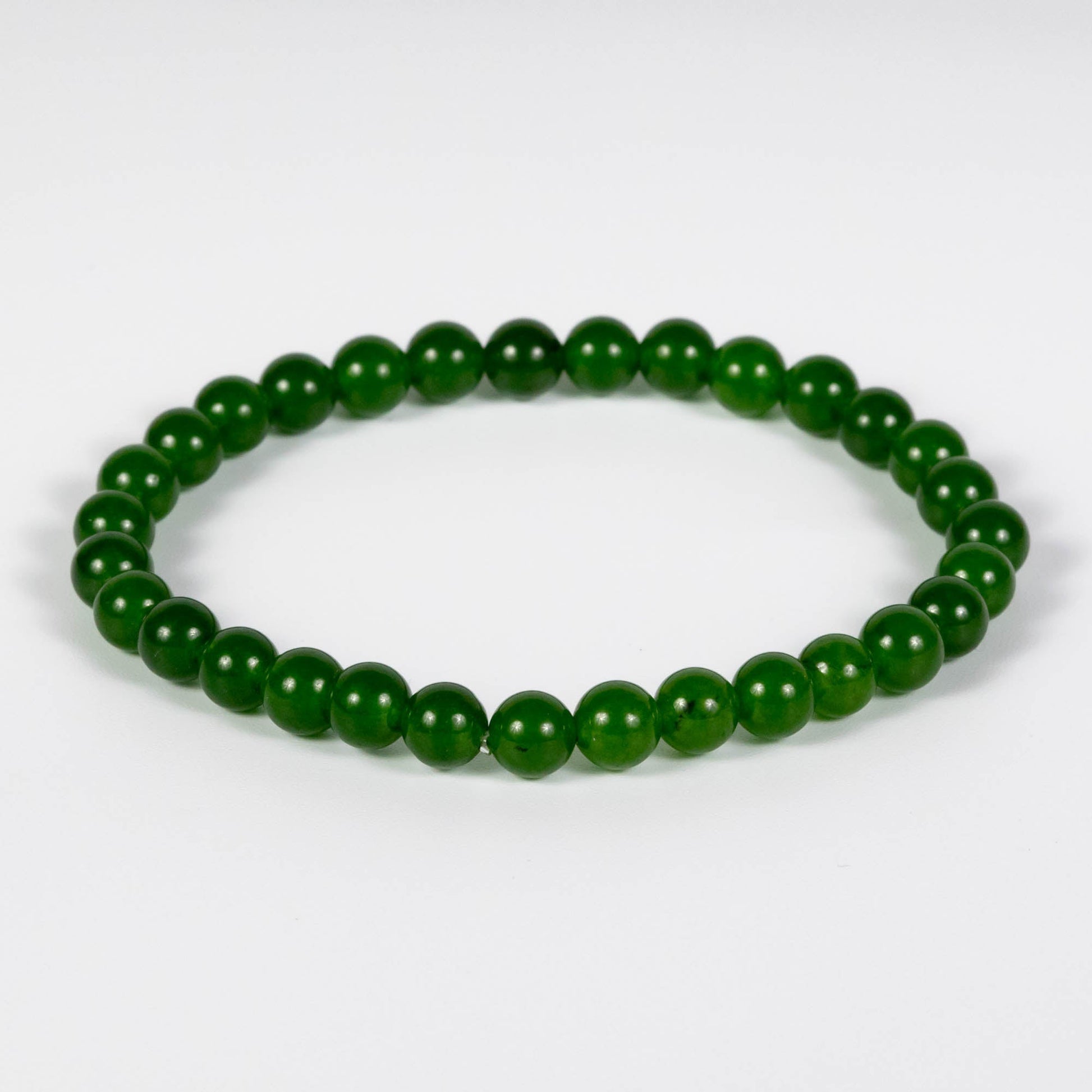 Wholesale 10Pcs Taiwan Jade 6mm Round Bead Stretch Gemstone Bracelets