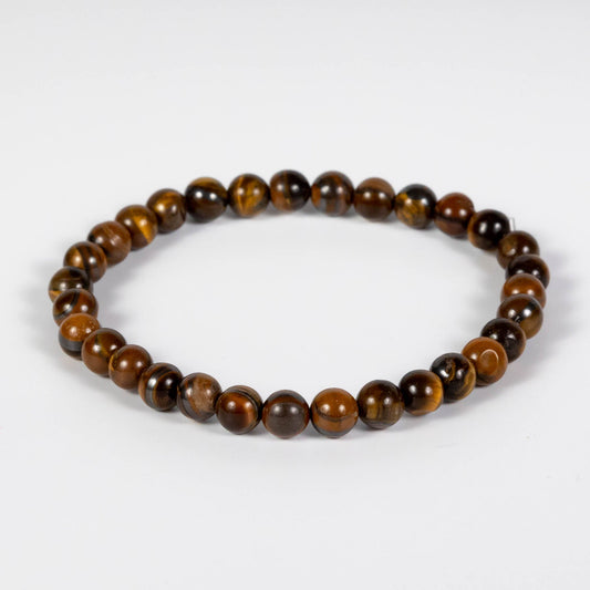 Wholesale 10Pcs Tiger Eye 6mm Round Bead Stretch Gemstone Bracelets