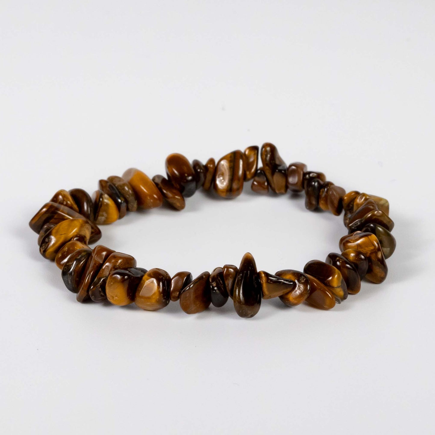 Wholesale 10Pcs Tiger Eye Gemstone Bracelet, Beaded Stretch Chip Stone