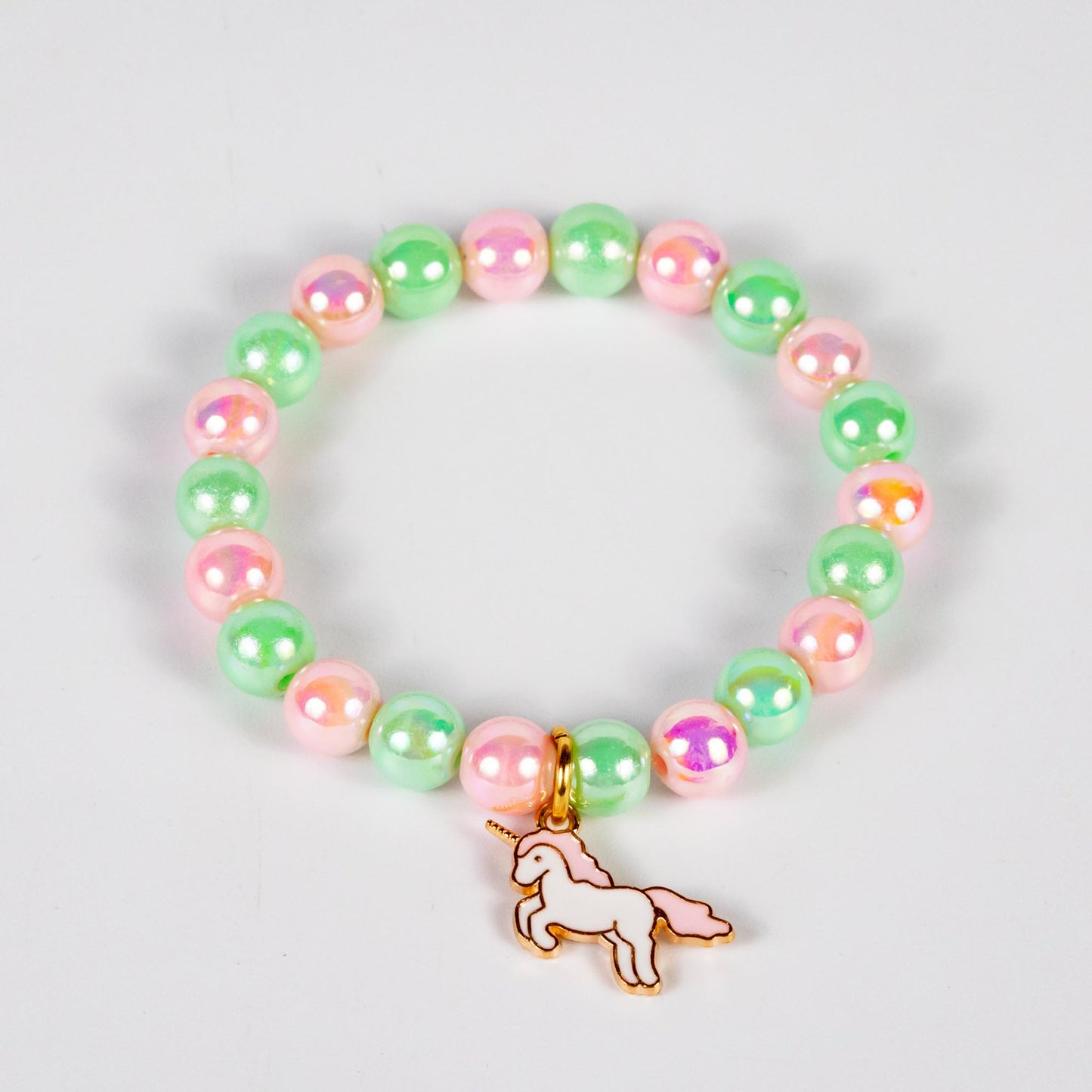 Wholesale 10Pcs Unicorn Enamel Charm Pendant With Acrylic Beads, Mixed Colour