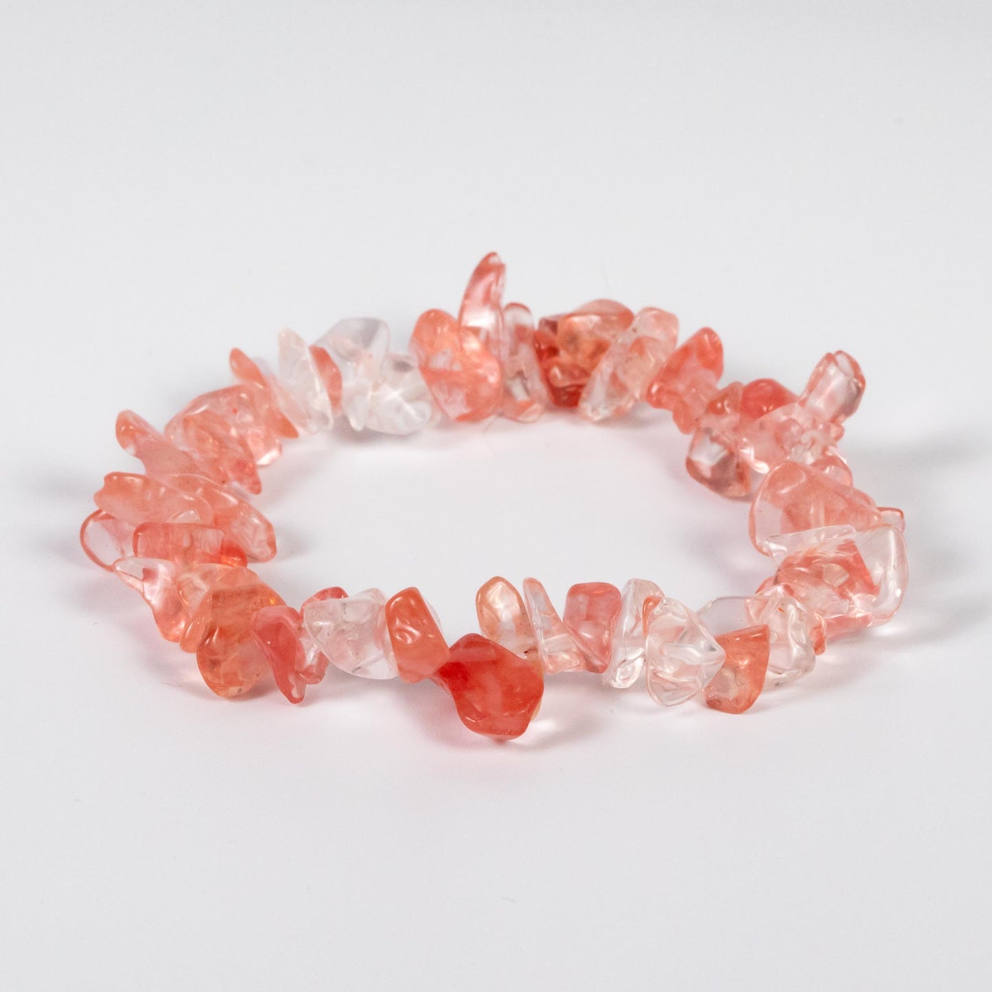 Wholesale 10Pcs Watermelon Quartz Gemstone Bracelet, Bead Stretch Chip