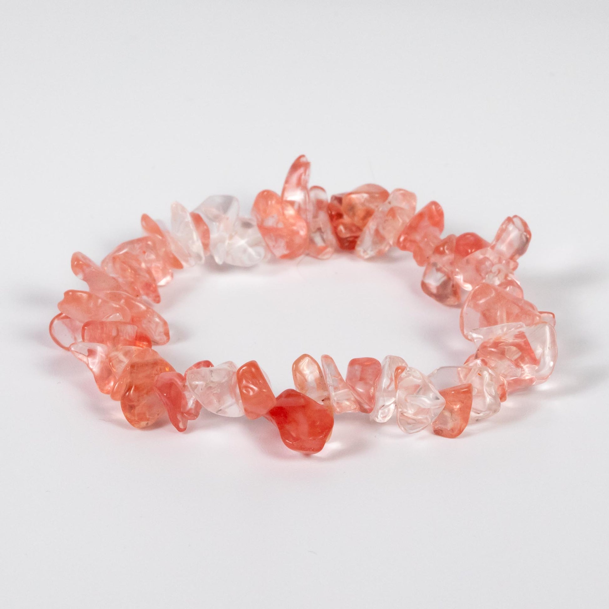 Wholesale 10Pcs Watermelon Quartz Gemstone Bracelet, Bead Stretch Chip