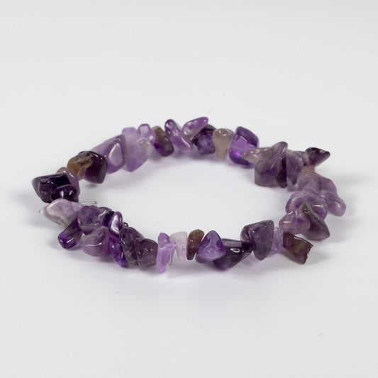 Wholesale 10Pcs Amethyst Gemstone Bracelet, Bead Stretch Chip