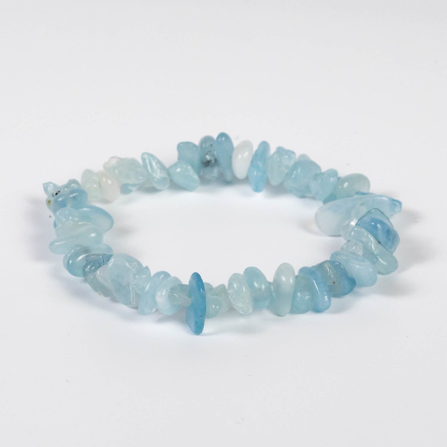 Wholesale 10Pcs Aquamarine Gemstone Bracelet, Bead Stretch Chip