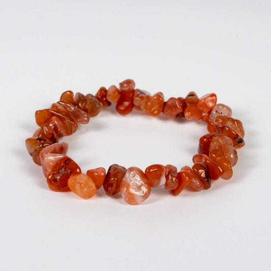 Wholesale 10Pcs Carnelian Gemstone Bracelet, Bead Stretch Chip