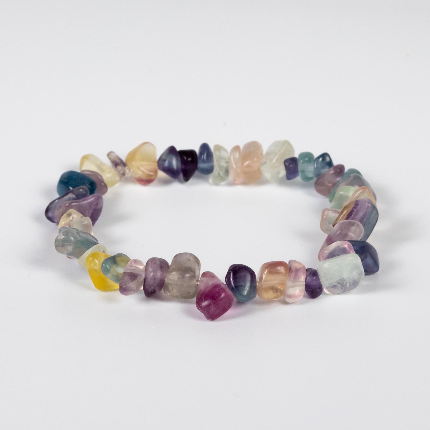 Wholesale 10Pcs Fluorite Gemstone Bracelet, Beaded Stretch Chip Stone